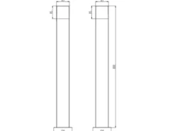 LED Pollerleuchte 2er Set in Anthrazit Höhe 80cm IP44 - Außenleuchte Wegeleuchte