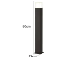 LED Pollerleuchte 2er Set in Anthrazit Höhe 80cm IP44 - Außenleuchte Wegeleuchte