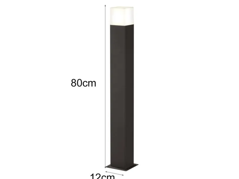 LED Pollerleuchte 2er Set in Anthrazit Höhe 80cm IP44 - Außenleuchte Wegeleuchte