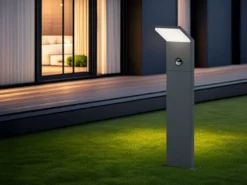 LED Pollerleuchte PEARL mit Bewegungsmelder, Anthrazit Höhe 50cm