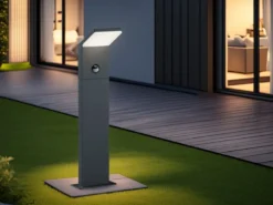 LED Pollerleuchte PEARL mit Bewegungsmelder, Anthrazit Höhe 50cm
