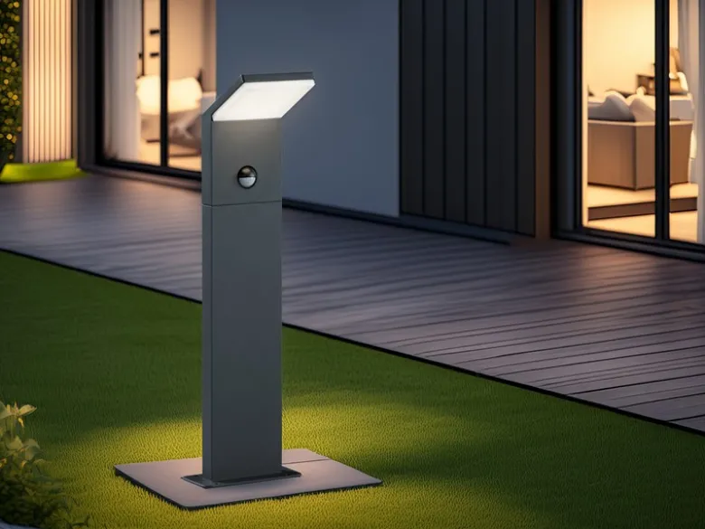 LED Pollerleuchte PEARL mit Bewegungsmelder, Anthrazit Höhe 50cm
