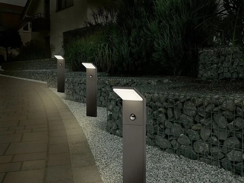 LED Pollerleuchte PEARL mit Bewegungsmelder, Anthrazit Höhe 50cm