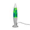 LED Raketen Lavalampe VESUV im 90er Jahre Design, Silber Grün Blau, Höhe 41,5cm