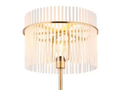 LED Retro Stehleuchte mit transparenten Echtglas Stäben, Höhe 152cm