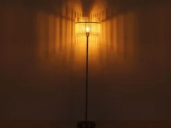 LED Retro Stehleuchte mit transparenten Echtglas Stäben, Höhe 152cm