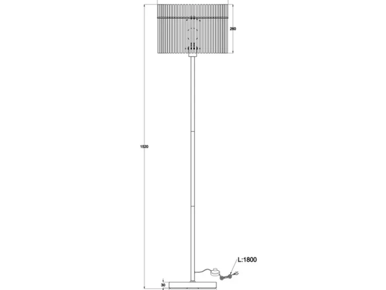 LED Retro Stehleuchte mit transparenten Echtglas Stäben, Höhe 152cm