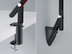 LED Schreibtischlampe AMSTERDAM Schwarz, auch zum Klemmen, Höhe max. 90cm