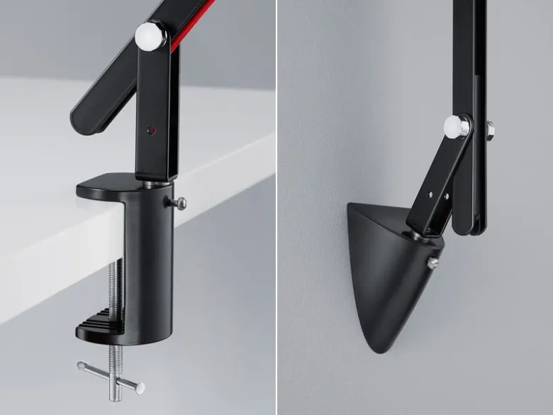 LED Schreibtischlampe AMSTERDAM Schwarz, auch zum Klemmen, Höhe max. 90cm