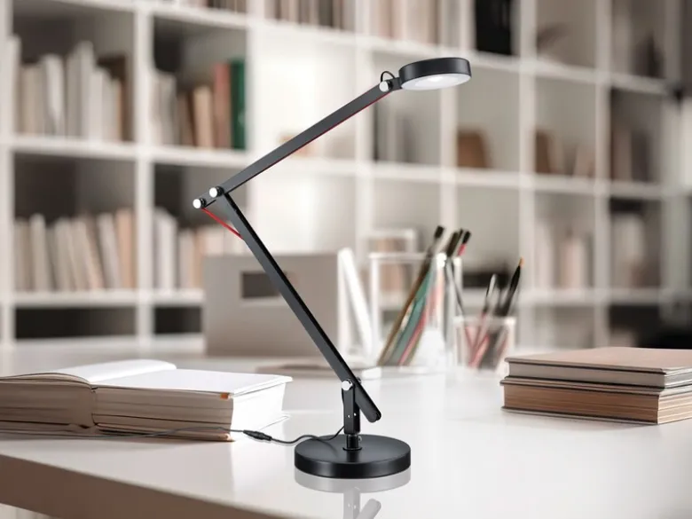LED Schreibtischlampe AMSTERDAM Schwarz, auch zum Klemmen, Höhe max. 90cm