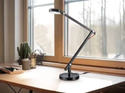 LED Schreibtischlampe AMSTERDAM Schwarz, auch zum Klemmen, Höhe max. 90cm