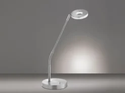 LED Schreibtischlampe DENT Silber mit Dimmer, Höhe 60cm