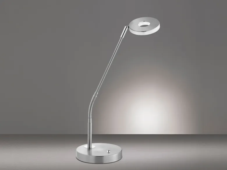 LED Schreibtischlampe DENT Silber mit Dimmer, Höhe 60cm