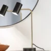 LED Schreibtischlampe in Messing / Schwarz matt, Spot schwenkbar, Höhe 45cm