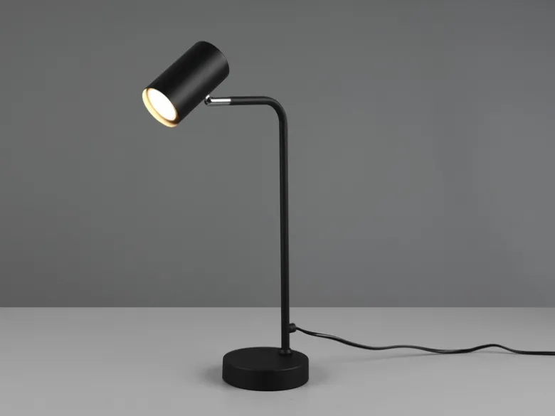 LED Schreibtischlampe in Schwarz matt, Spot schwenkbar, Höhe 45cm