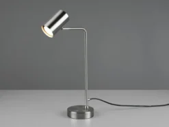LED Schreibtischlampe in Silber matt, Spot schwenkbar, Höhe 45cm