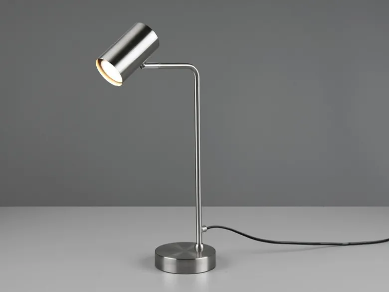LED Schreibtischlampe in Silber matt, Spot schwenkbar, Höhe 45cm