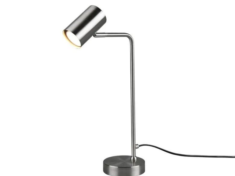 LED Schreibtischlampe in Silber matt, Spot schwenkbar, Höhe 45cm