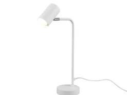 LED Schreibtischlampe in Weiß matt, Spot schwenkbar, Höhe 45cm
