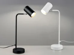LED Schreibtischlampe in Weiß matt, Spot schwenkbar, Höhe 45cm