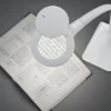 LED Schreibtischlampen 2er Set Weiß flexibel mit Lupe, 3fach Dimmer