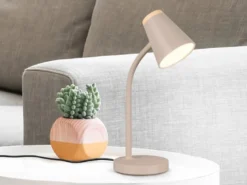LED Schreibtischlampe PONGO Beige flexibel biegsam, Höhe 36cm