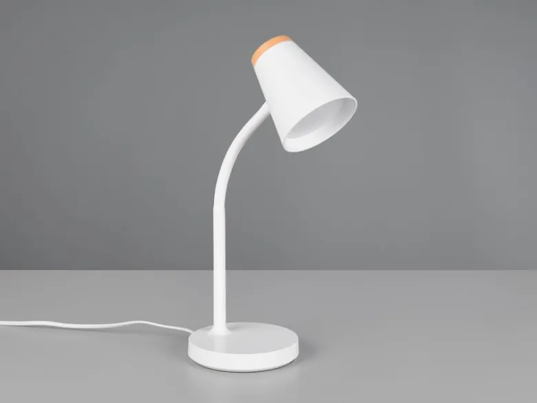 LED Schreibtischlampe PONGO Weiß flexibel biegsam, Höhe 36cm