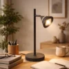 LED Schreibtischlampe ROMEO dimmbar mit schwenkbarem Spot Schwarz, Höhe 40cm