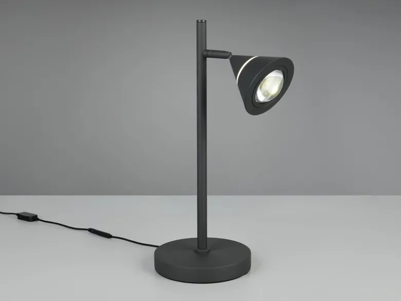 LED Schreibtischlampe ROMEO dimmbar mit schwenkbarem Spot Schwarz, Höhe 40cm