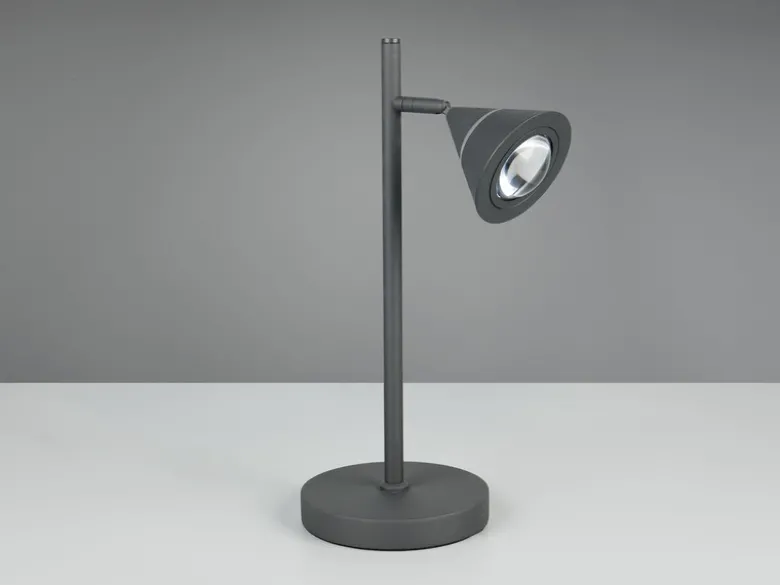 LED Schreibtischlampe ROMEO dimmbar mit schwenkbarem Spot Schwarz, Höhe 40cm