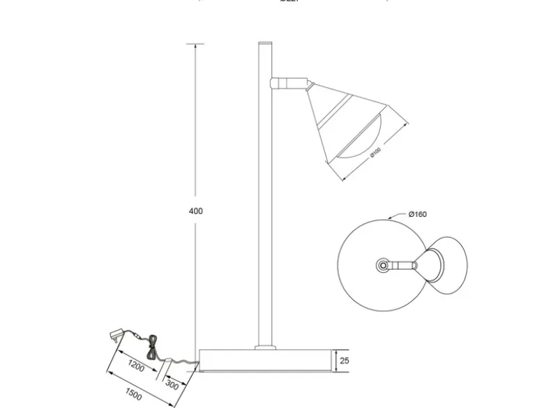 LED Schreibtischlampe ROMEO dimmbar mit schwenkbarem Spot Schwarz, Höhe 40cm