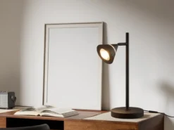LED Schreibtischlampe ROMEO dimmbar mit schwenkbarem Spot Schwarz, Höhe 40cm