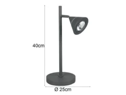 LED Schreibtischlampe ROMEO dimmbar mit schwenkbarem Spot Schwarz, Höhe 40cm