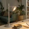 LED Schreibtischlampe ROMEO dimmbar mit schwenkbarem Spot Silber, Höhe 40cm