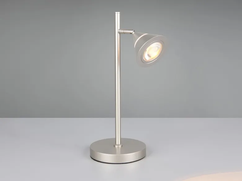 LED Schreibtischlampe ROMEO dimmbar mit schwenkbarem Spot Silber, Höhe 40cm