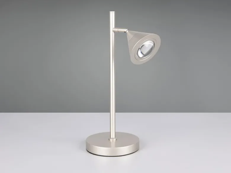 LED Schreibtischlampe ROMEO dimmbar mit schwenkbarem Spot Silber, Höhe 40cm