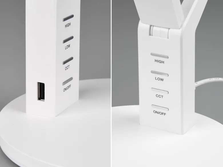 LED Schreibtischleuchte AVA dimmbar, mit USB Ladefunktion & Tageslicht, 40cm