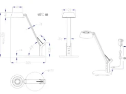 LED Schreibtischleuchte AVA dimmbar, mit USB Ladefunktion & Tageslicht, 40cm