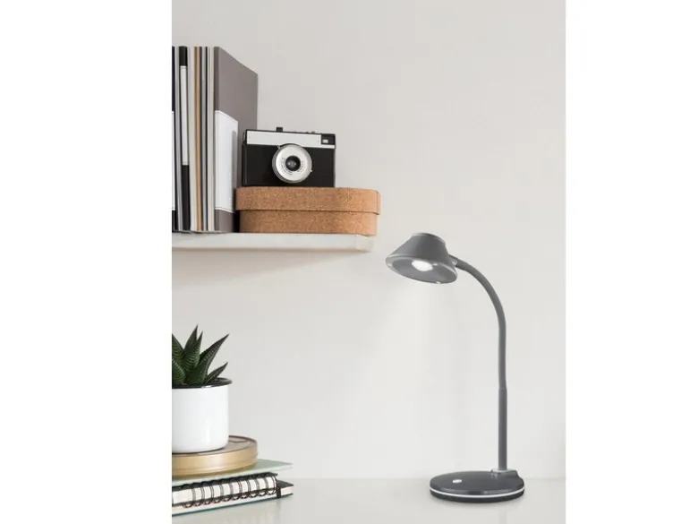 LED Schreibtischleuchte BERRY flexibel, Kunststoff Titan, 33cm hoch