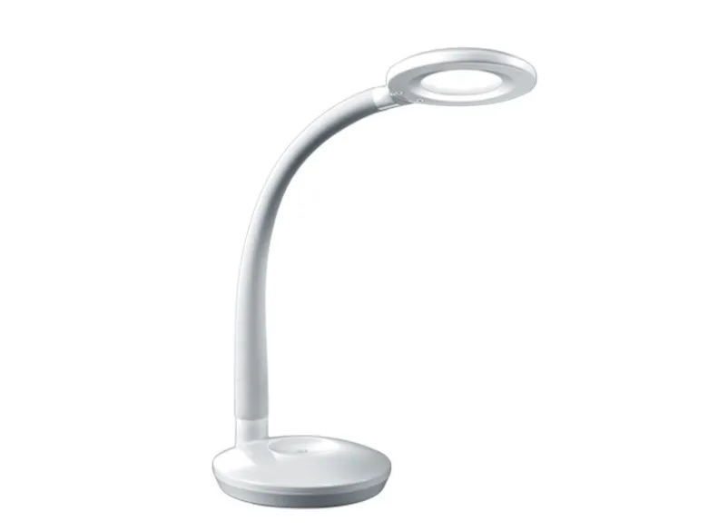 LED Schreibtischleuchte COBRA Weiß, Flexgelenk & Sensordimmer, Höhe 32cm
