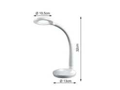 LED Schreibtischleuchte COBRA Weiß, Flexgelenk & Sensordimmer, Höhe 32cm
