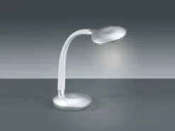LED Schreibtischleuchte COBRA Silber, Flexgelenk & Sensordimmer, Höhe 32cm