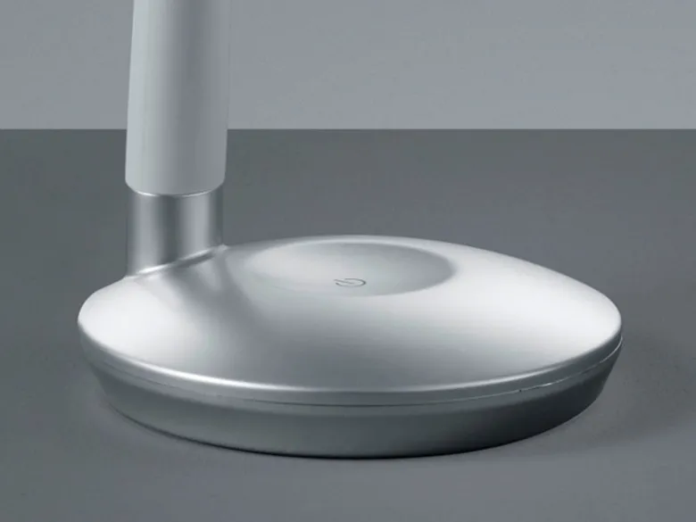 LED Schreibtischleuchte COBRA Silber, Flexgelenk & Sensordimmer, Höhe 32cm