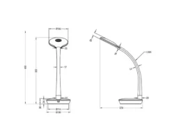 LED Schreibtischleuchte COBRA Silber, Flexgelenk & Sensordimmer, Höhe 32cm