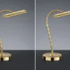 LED Schreibtischleuchte in Messing matt, 2er SET mit 4-Stufen Dimmer