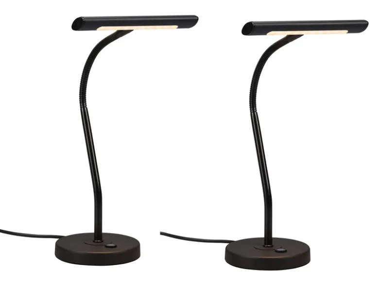 LED Schreibtischleuchte in Schwarz matt, 2er SET mit 4-Stufen Dimmer