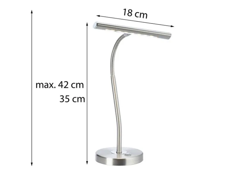 LED Schreibtischleuchte in Silber matt, 2er SET mit 4-Stufen Dimmer