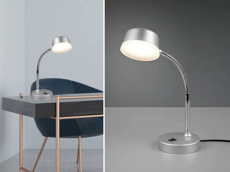 LED Schreibtischleuchte KIKO flexibel, Kunststoff Titan, 34cm hoch