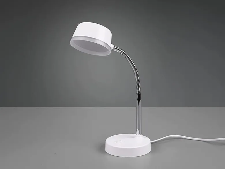 LED Schreibtischleuchte KIKO flexibel, Kunststoff Weiß, 34cm hoch