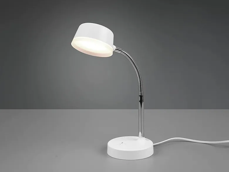 LED Schreibtischleuchte KIKO flexibel, Kunststoff Weiß, 34cm hoch